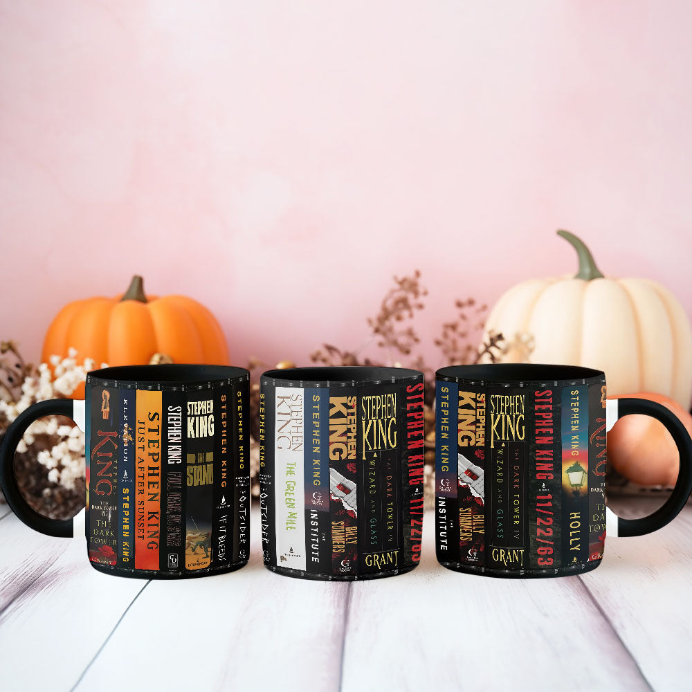 Stephen King Horror Book Spine Accent Mug