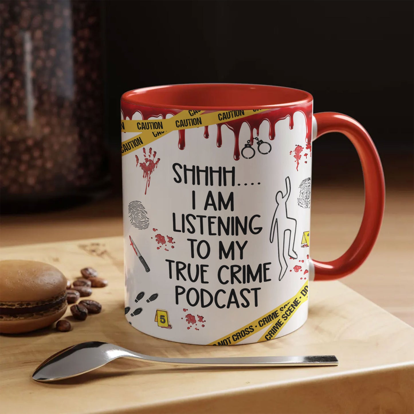 True Crime Podcast Mug – Funny Coffee Cup for Crime Show Lovers