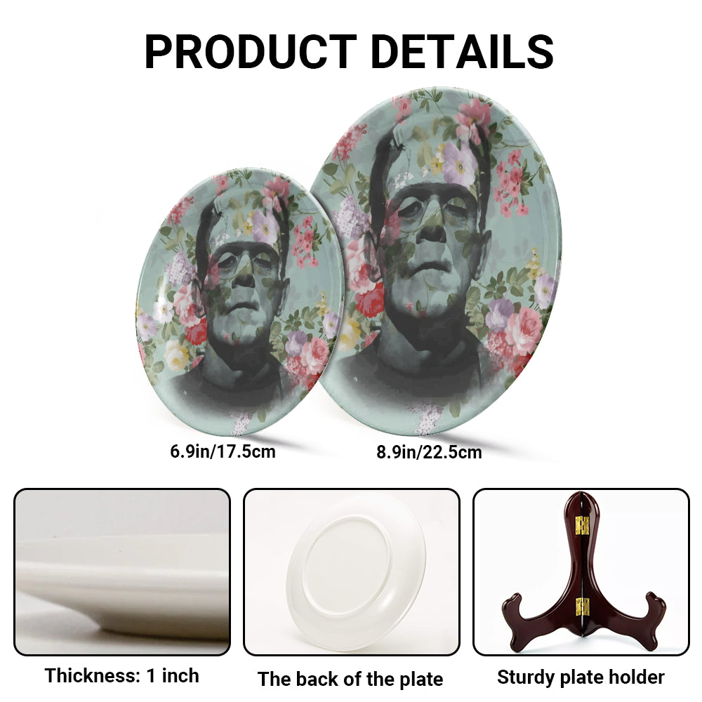 Frankenstein Floral Art Ceramic Plate