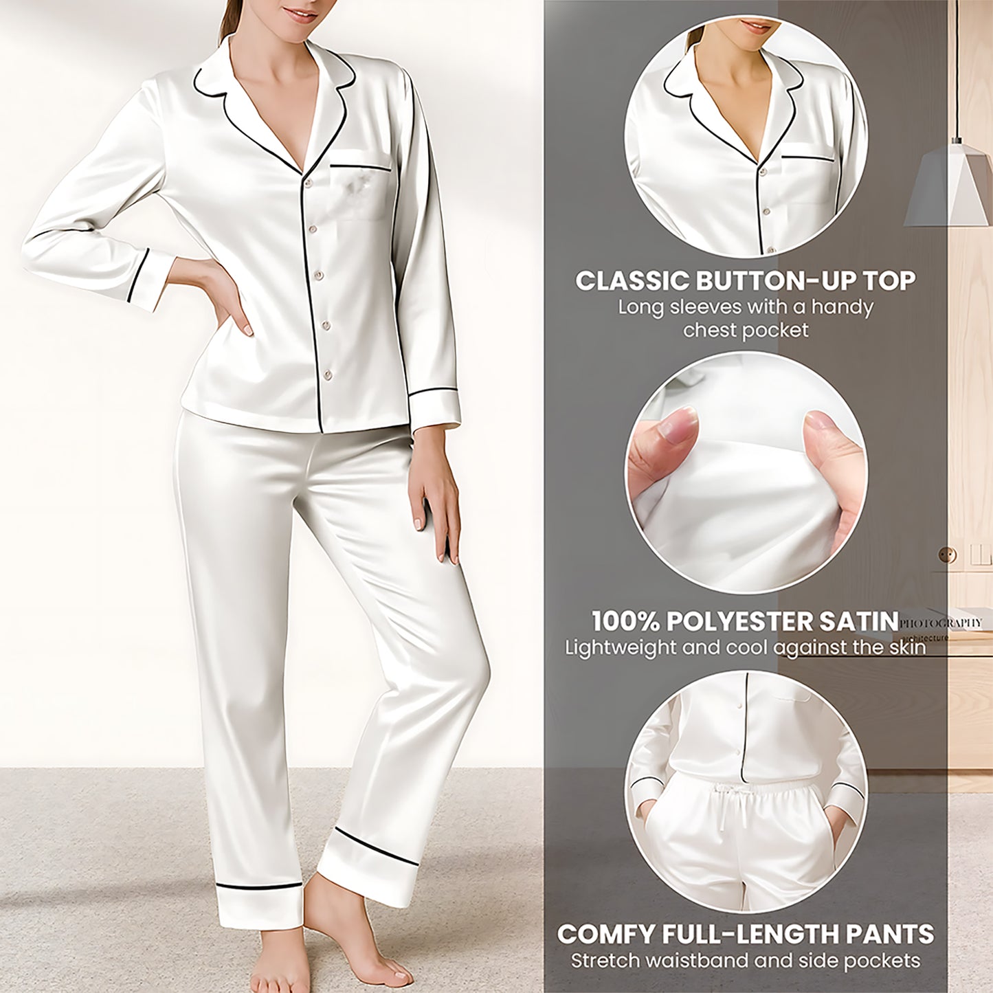 Velaris Satin Pajamas Set – City of Starlight and Dreams