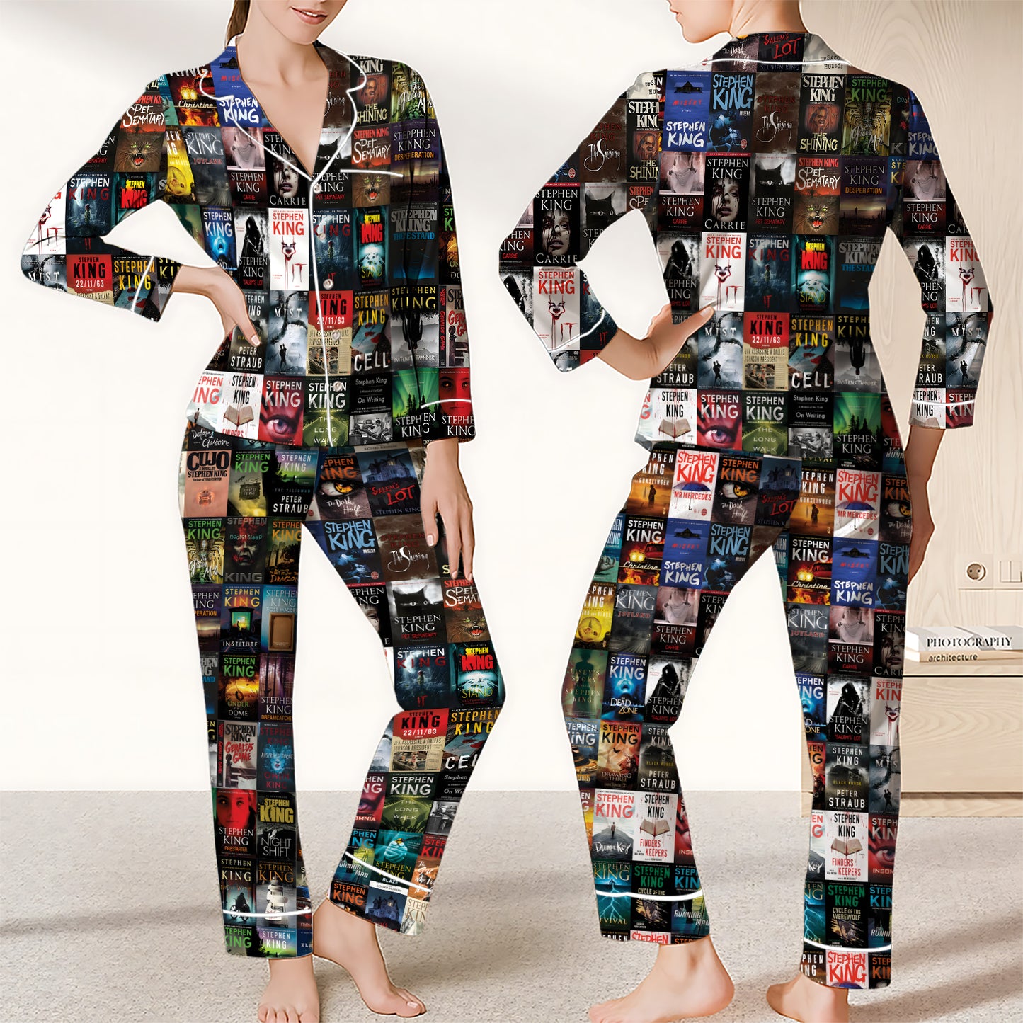 Stephen King Book Cover Pajamas – Horror Novel Print Sleepwear Set