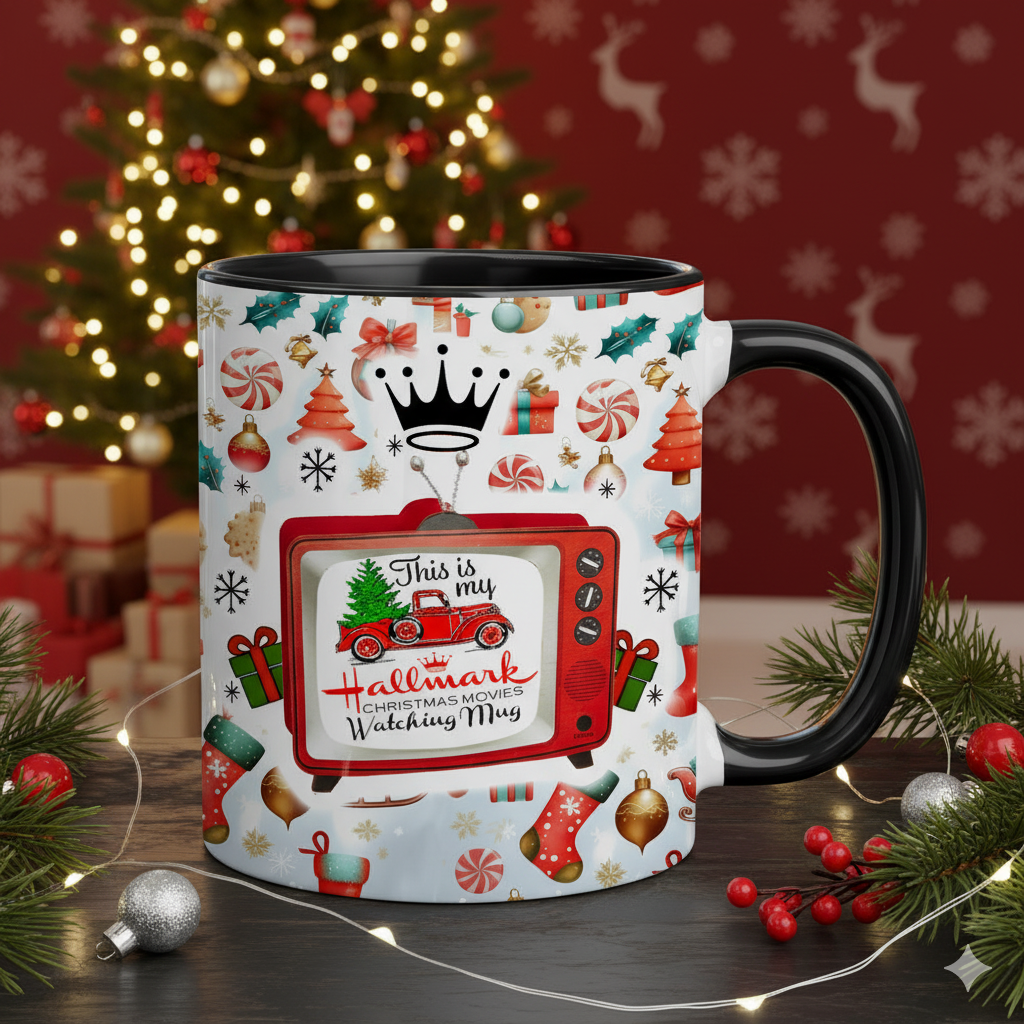 Hallmark Christmas Movie Watching Accent Mug – Festive Holiday Cup