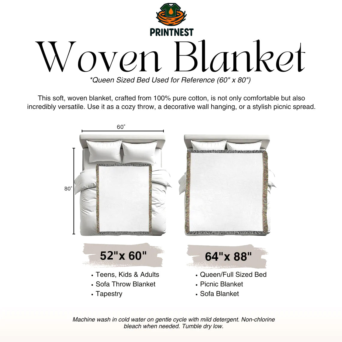 White Stag of Terrasen – Throne of Glass Inspired Woven Blanket