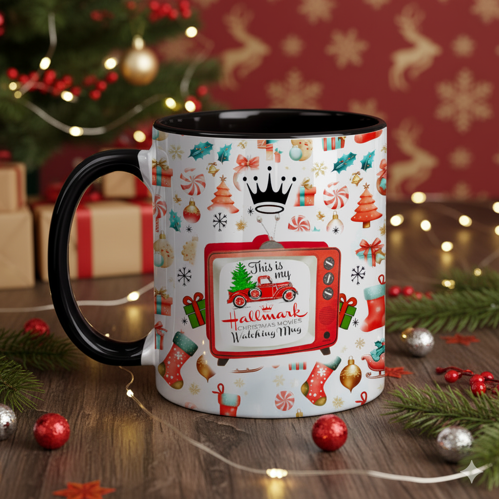 Hallmark Christmas Movie Watching Accent Mug – Festive Holiday Cup