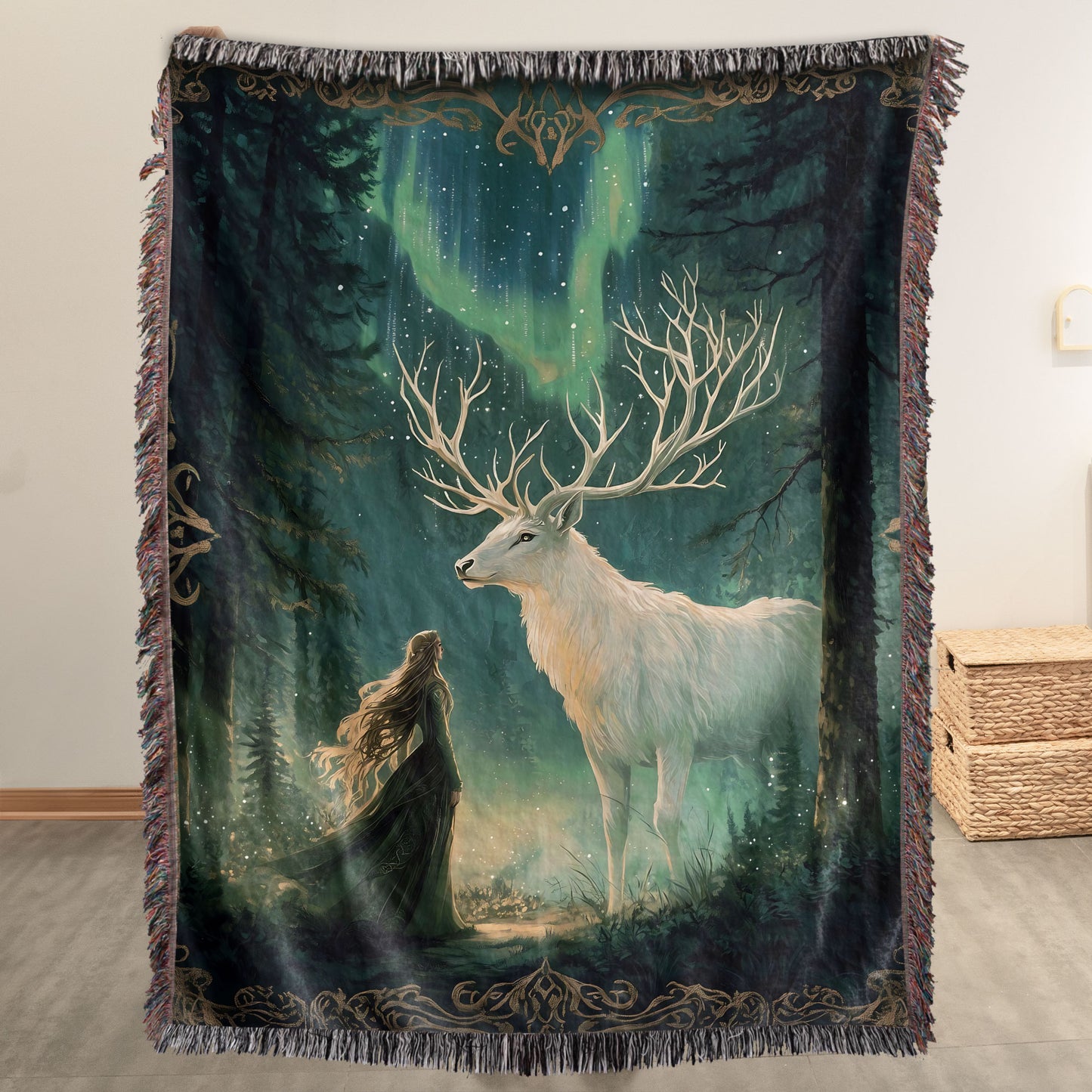 White Stag of Terrasen – Throne of Glass Inspired Woven Blanket