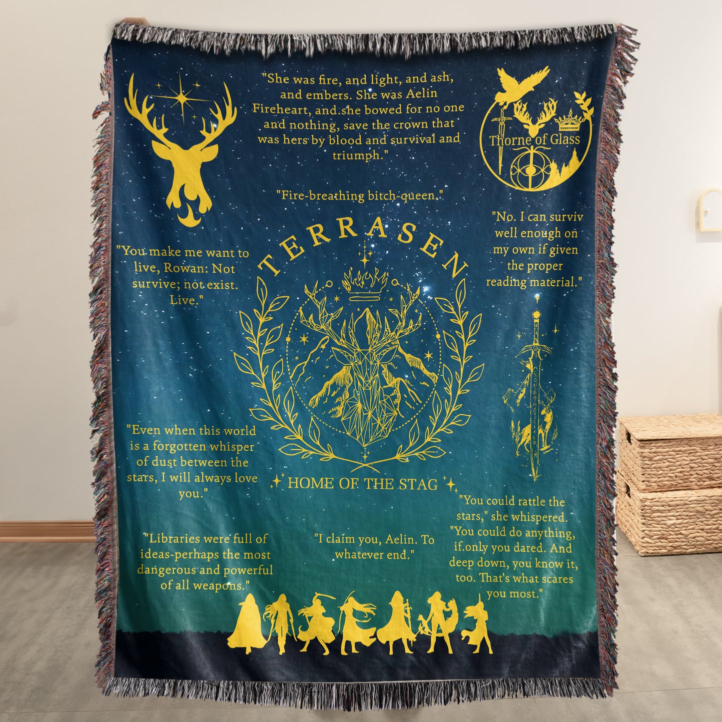 Terrasen – Home of the Stag, Heart of the Queen Woven Blanket