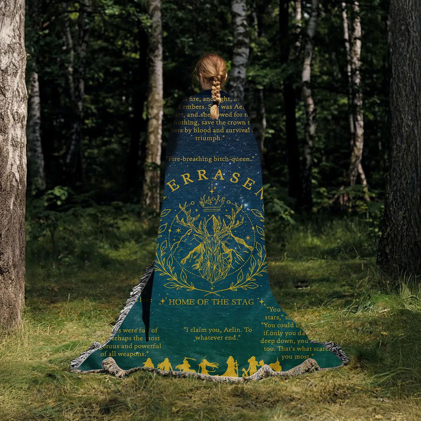 Terrasen – Home of the Stag, Heart of the Queen Woven Blanket