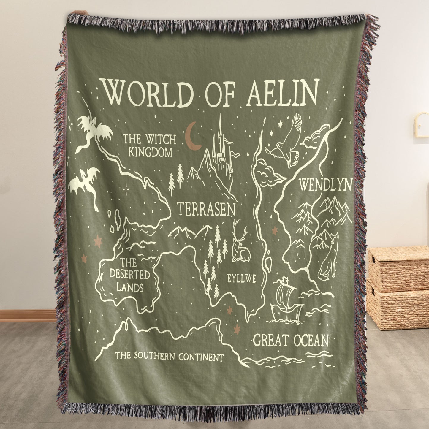 World of Aelin – Throne of Glass Woven Map Blanket