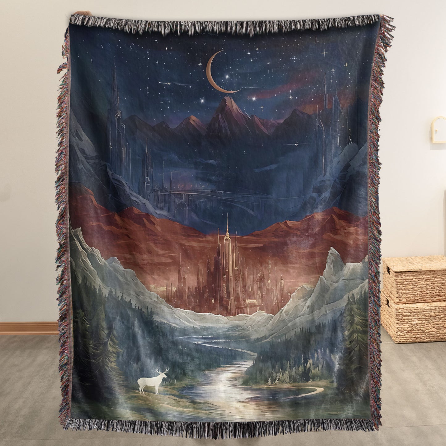 Velaris by Starlight – The City of Dreams Woven Blanket
