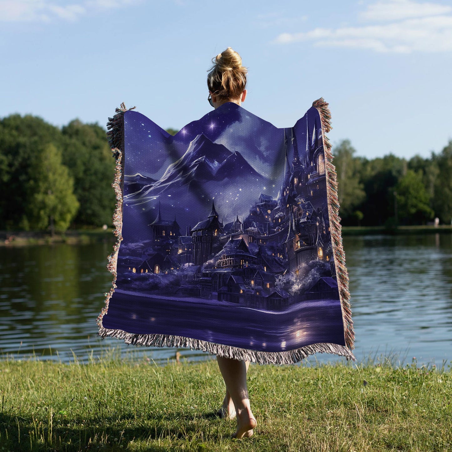 Velaris Under Starlight – ACOTAR Inspired Woven Blanket