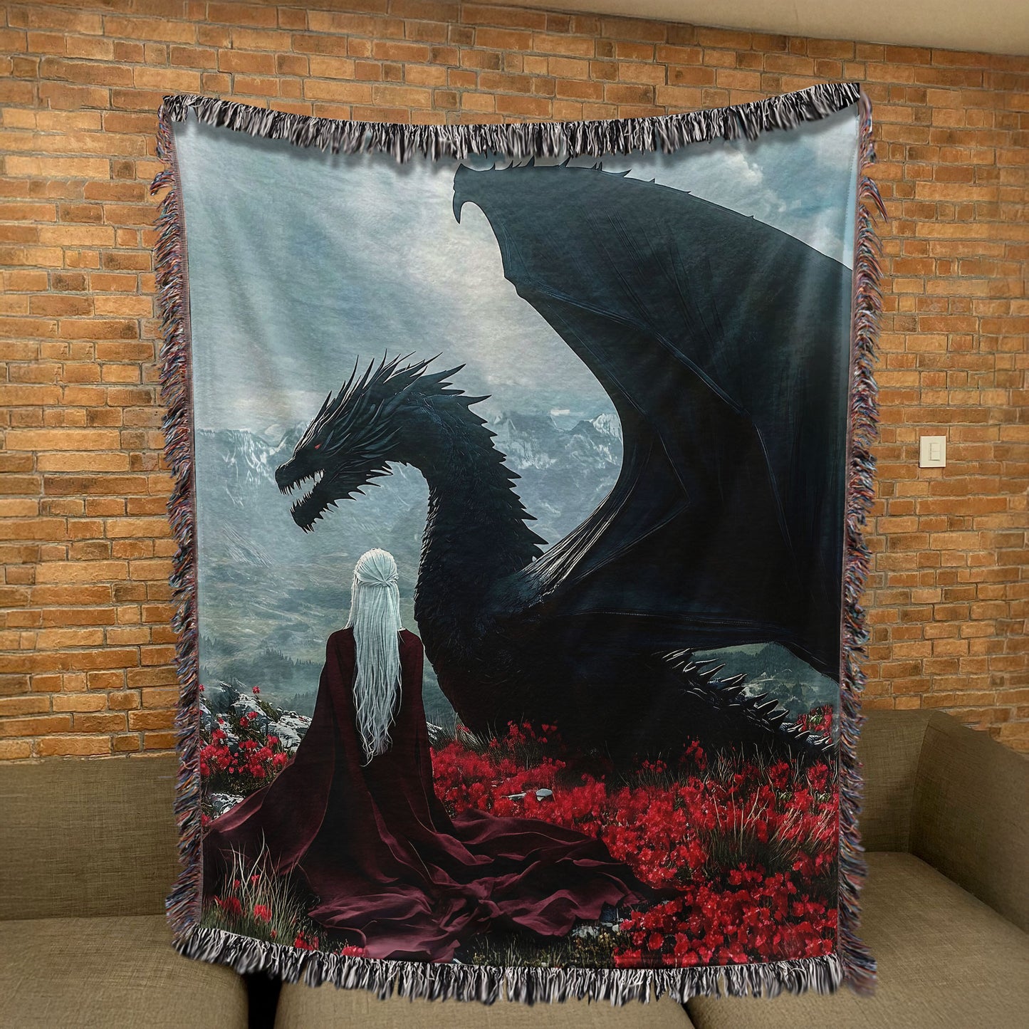 Wing Leader – Manon Blackbeak & Abraxos Woven Blanket