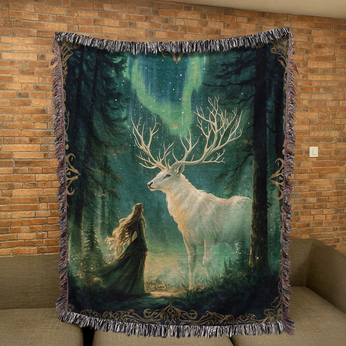 White Stag of Terrasen – Throne of Glass Inspired Woven Blanket