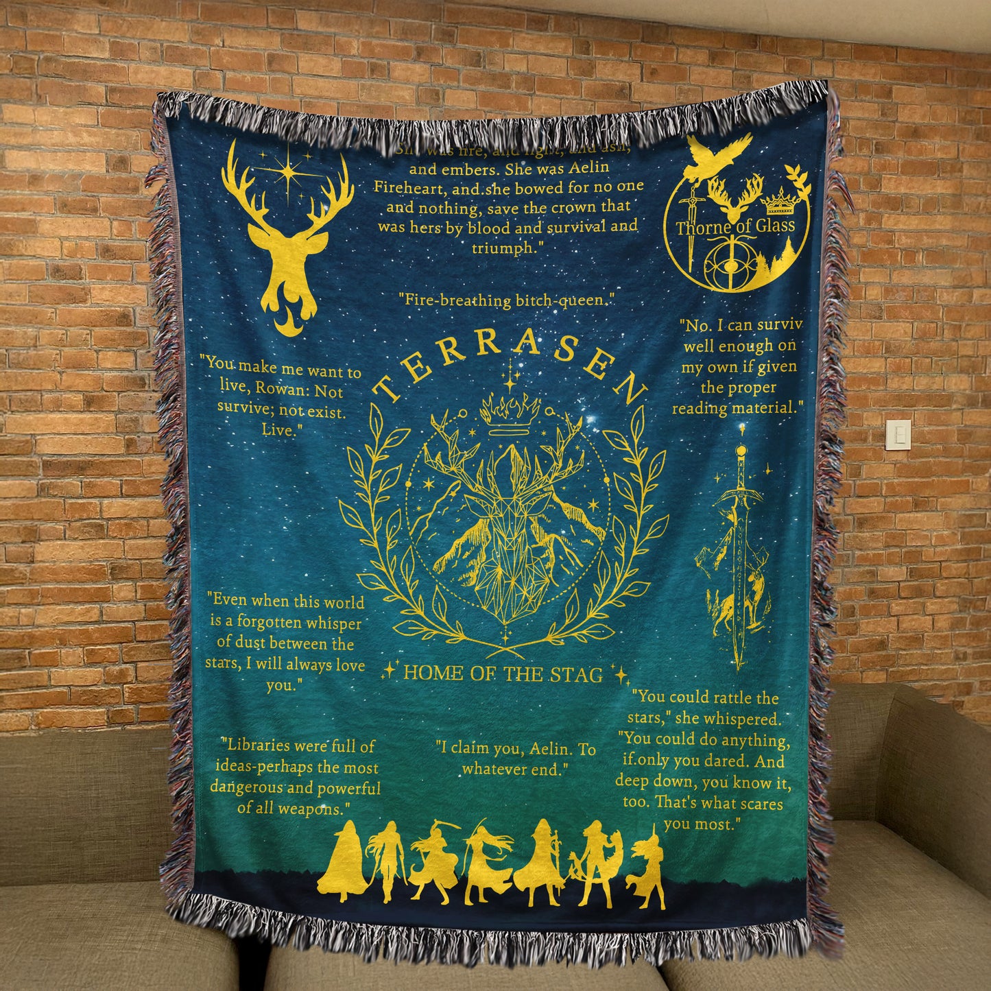 Terrasen – Home of the Stag, Heart of the Queen Woven Blanket