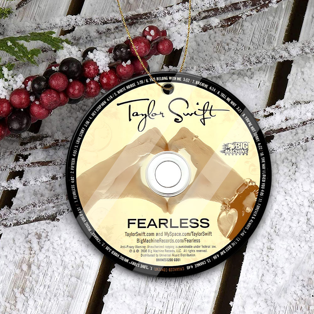 Fearless Taylor Swift CD Ceramic Ornament – Holiday Music Keepsake Decoration