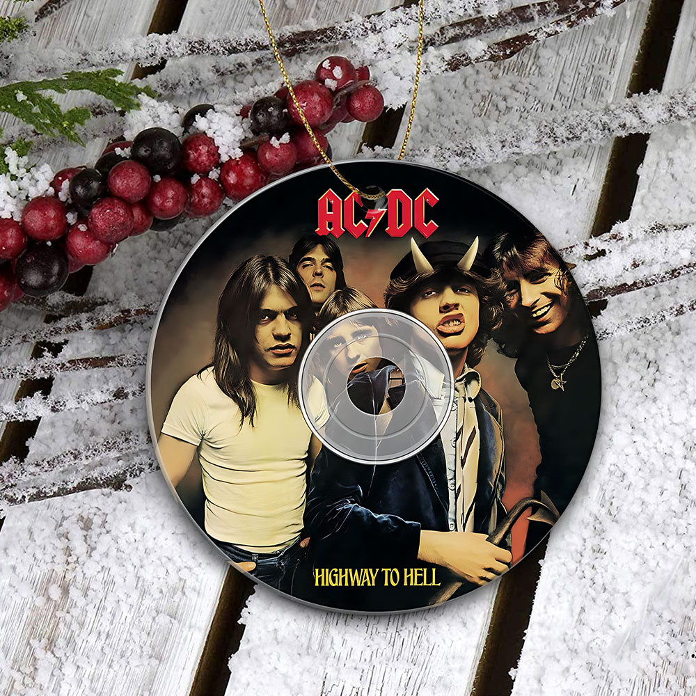 Highway To Hell Hard Rock Ceramic Ornament – Classic Album Cover Holiday Decoration