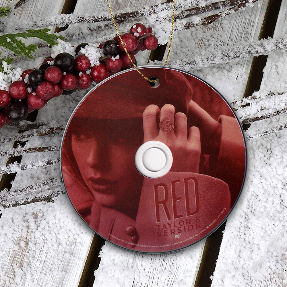 RED Taylor Swift CD Ceramic Ornament – Holiday Music Keepsake Decoration