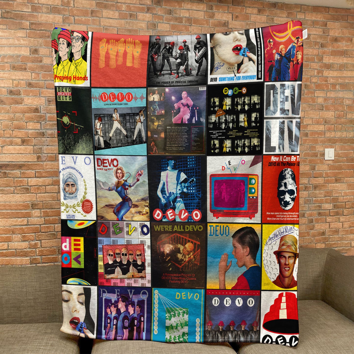 DEVO Sherpa Blanket – A New Wave Icon, Reimagined in Cozy Style
