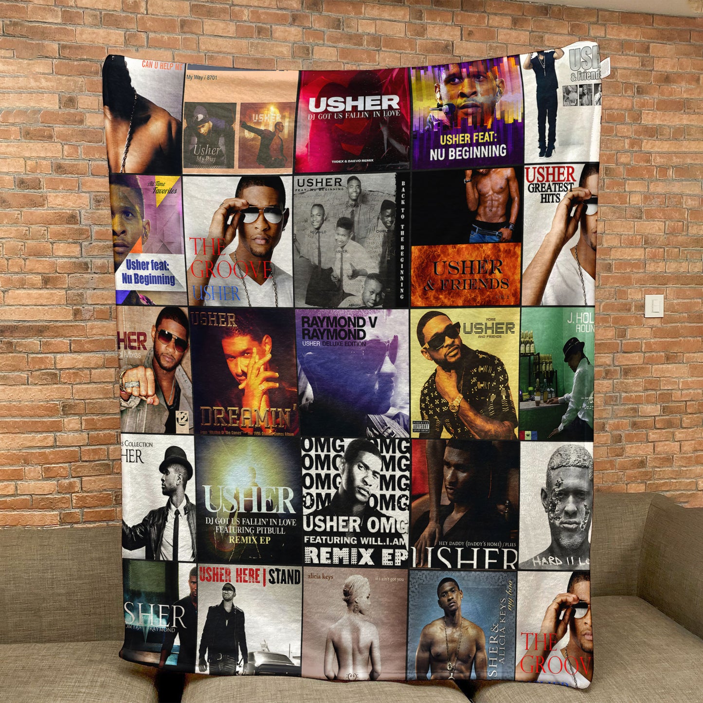 Usher Sherpa Blanket – A Hit-Filled Album Cover Tribute for R&B Lovers