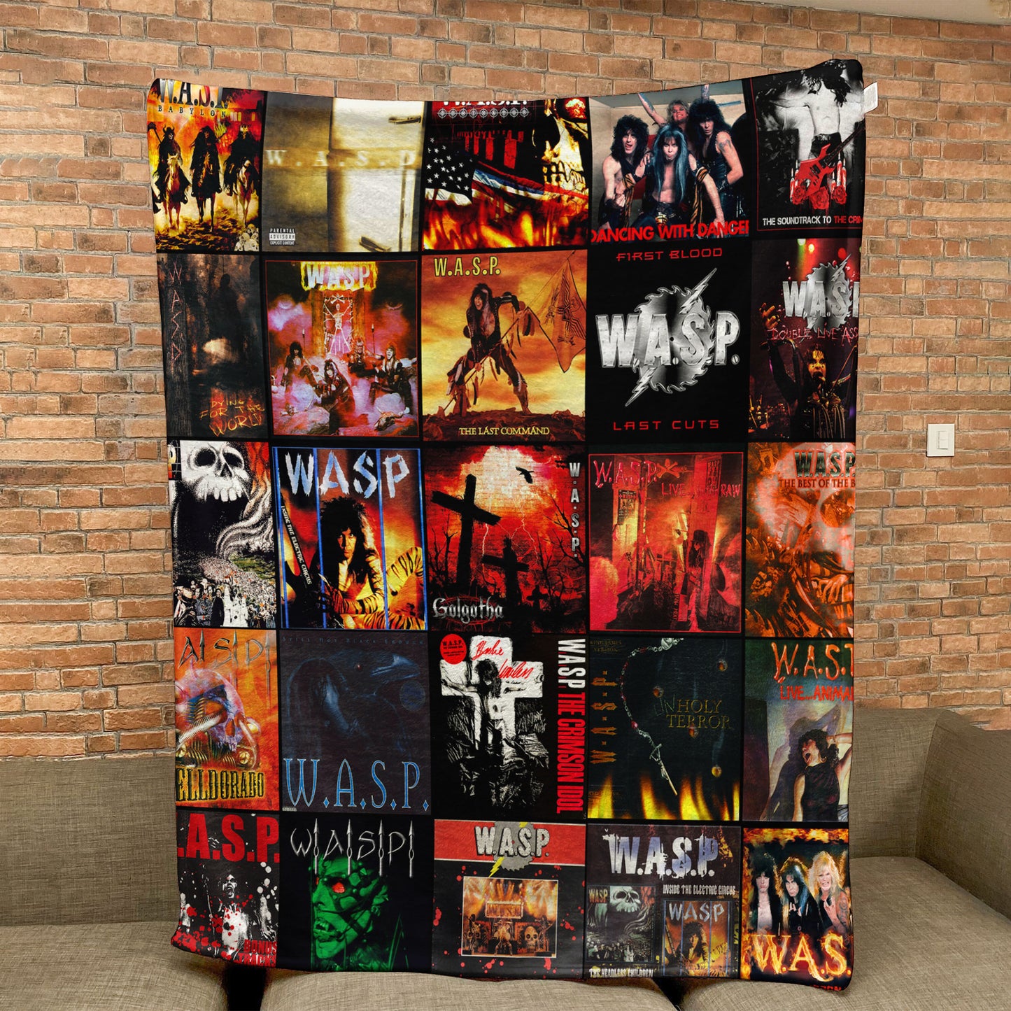 W.A.S.P. Sherpa Blanket – A Heavy Metal Legacy Collage for True Shock Rock Fans