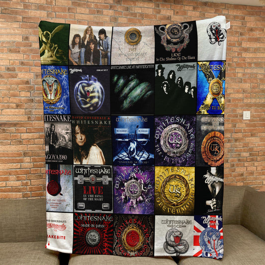 Whitesnake Sherpa Blanket – A Legendary Hard Rock Album Collage for True Fans
