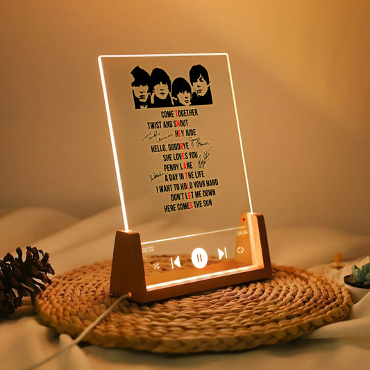 The Beatles LED Music Plaque – Iconic Songs Edition