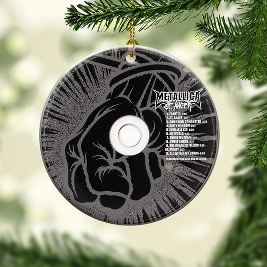 Metallica CD Design Ceramic Ornament – Rock Music Christmas Tree Decoration