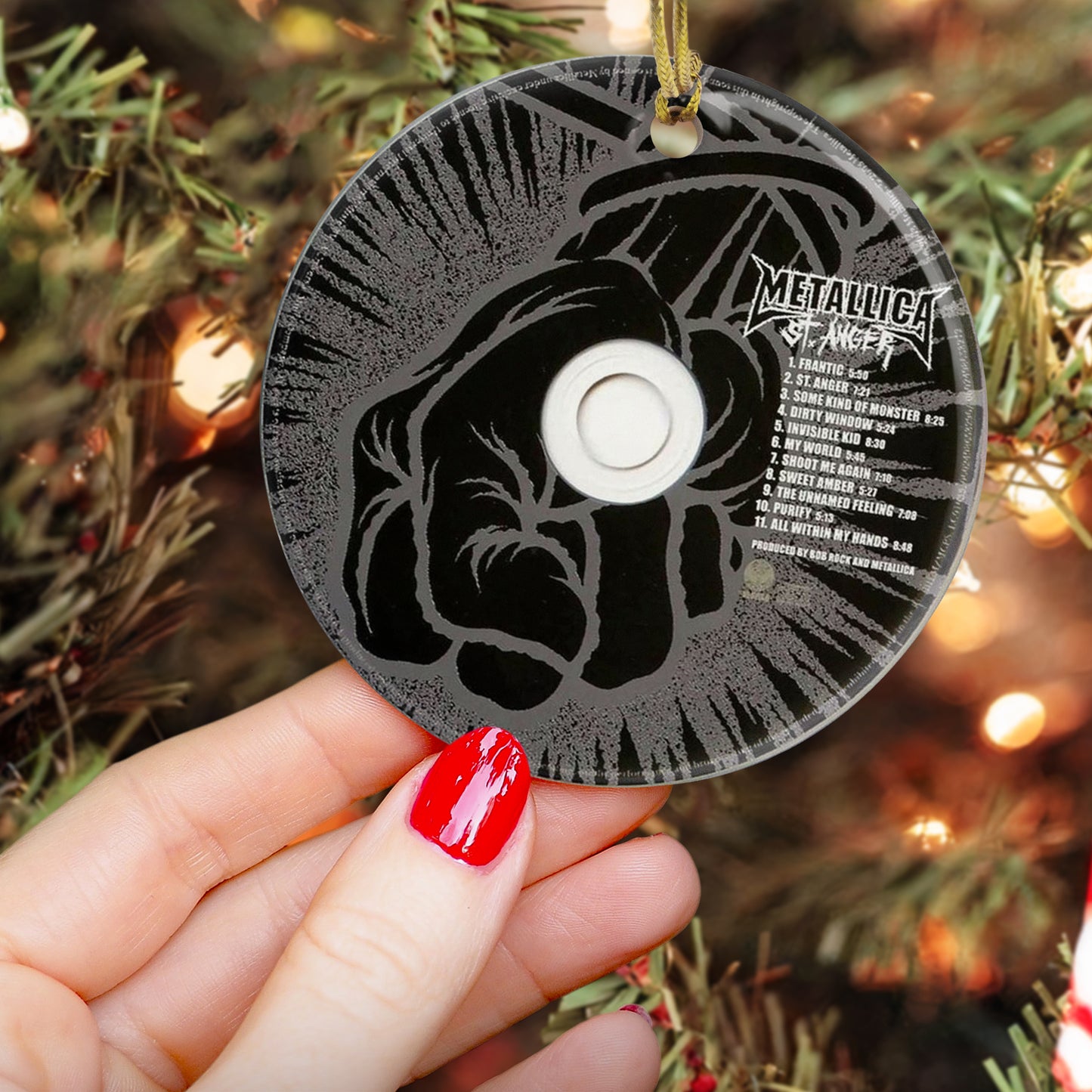 Metallica CD Design Ceramic Ornament – Rock Music Christmas Tree Decoration