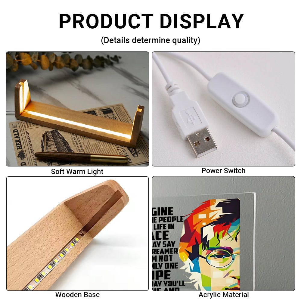 John Lennon “Imagine” LED Music Plaque – Dreamer’s Light