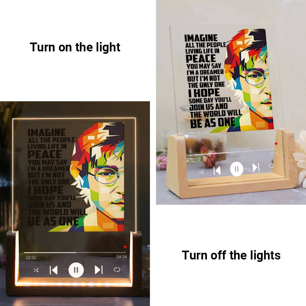 John Lennon “Imagine” LED Music Plaque – Dreamer’s Light