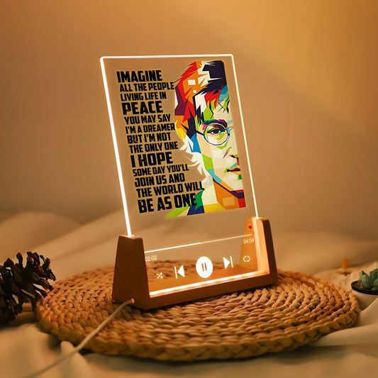 John Lennon “Imagine” LED Music Plaque – Dreamer’s Light