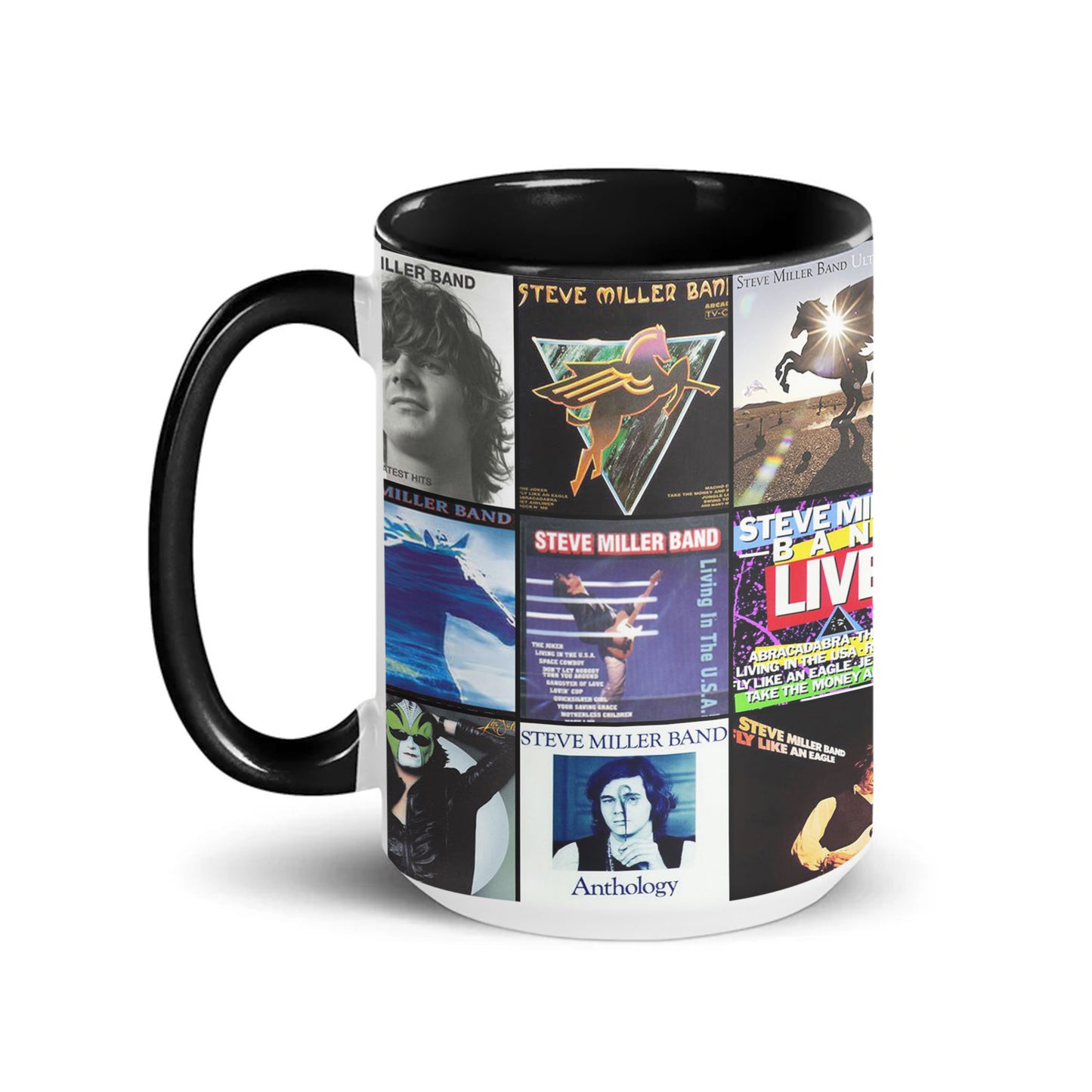 Steve Miller Band Accent Mug – Classic Album Cover Collage Gift for Rock Fans
