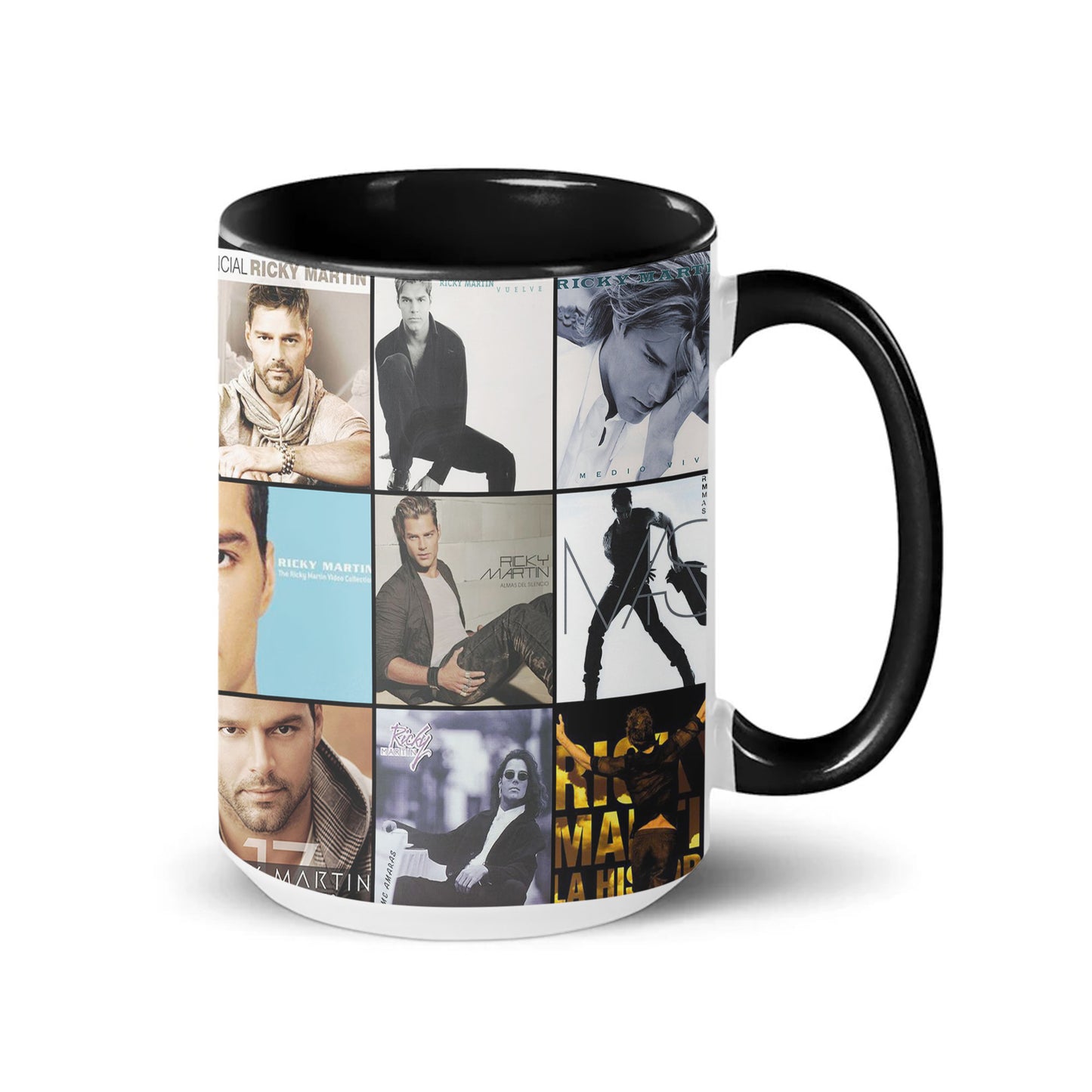 Ricky Martin Accent Mug – Latin Pop Icon Album Cover Collage Gift