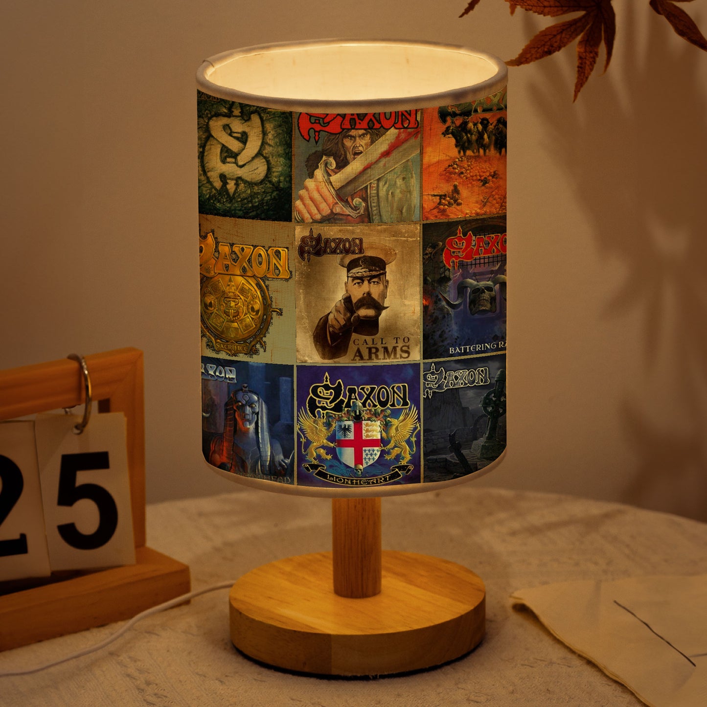 Saxon Fabric Lamp – Heavy Metal Titans Album Art Collection