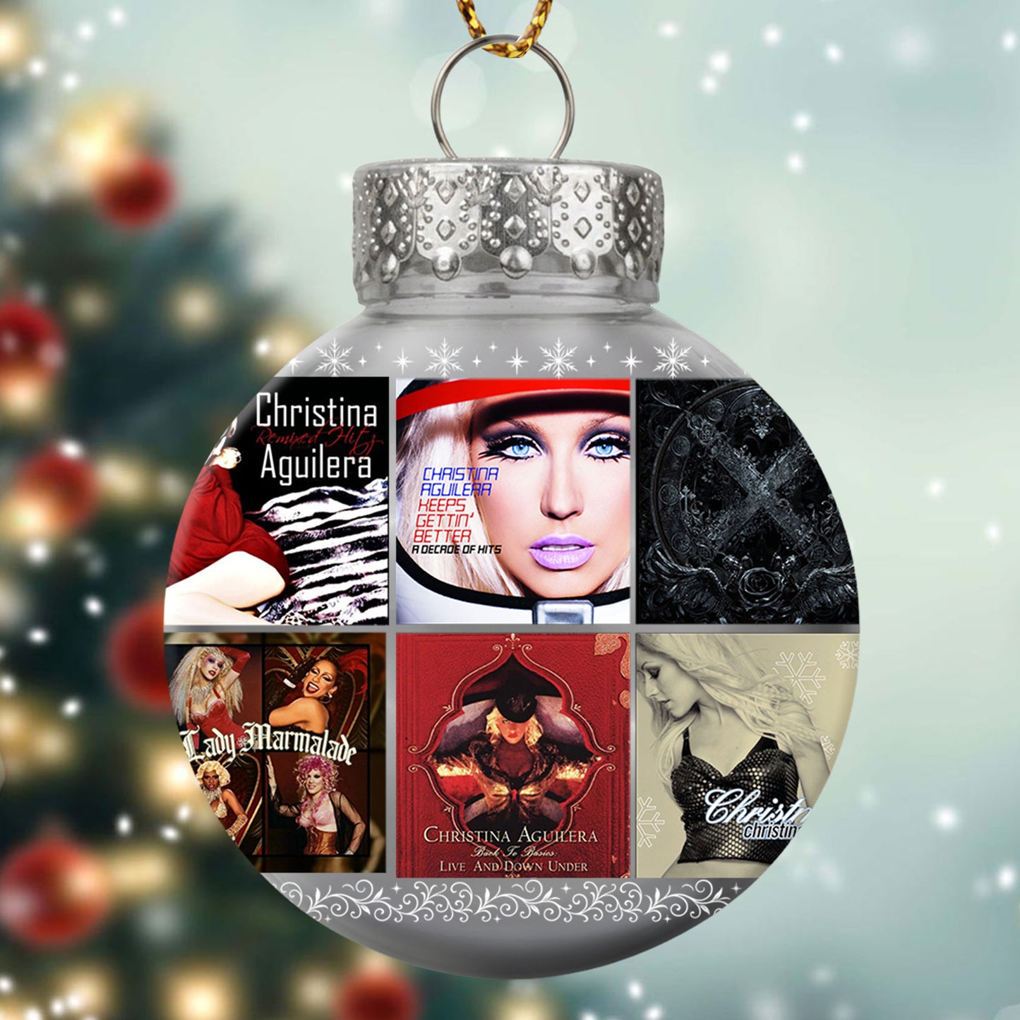 Christina Aguilera Ball Ornament – A Tribute to Timeless Hits and Holiday Glamour