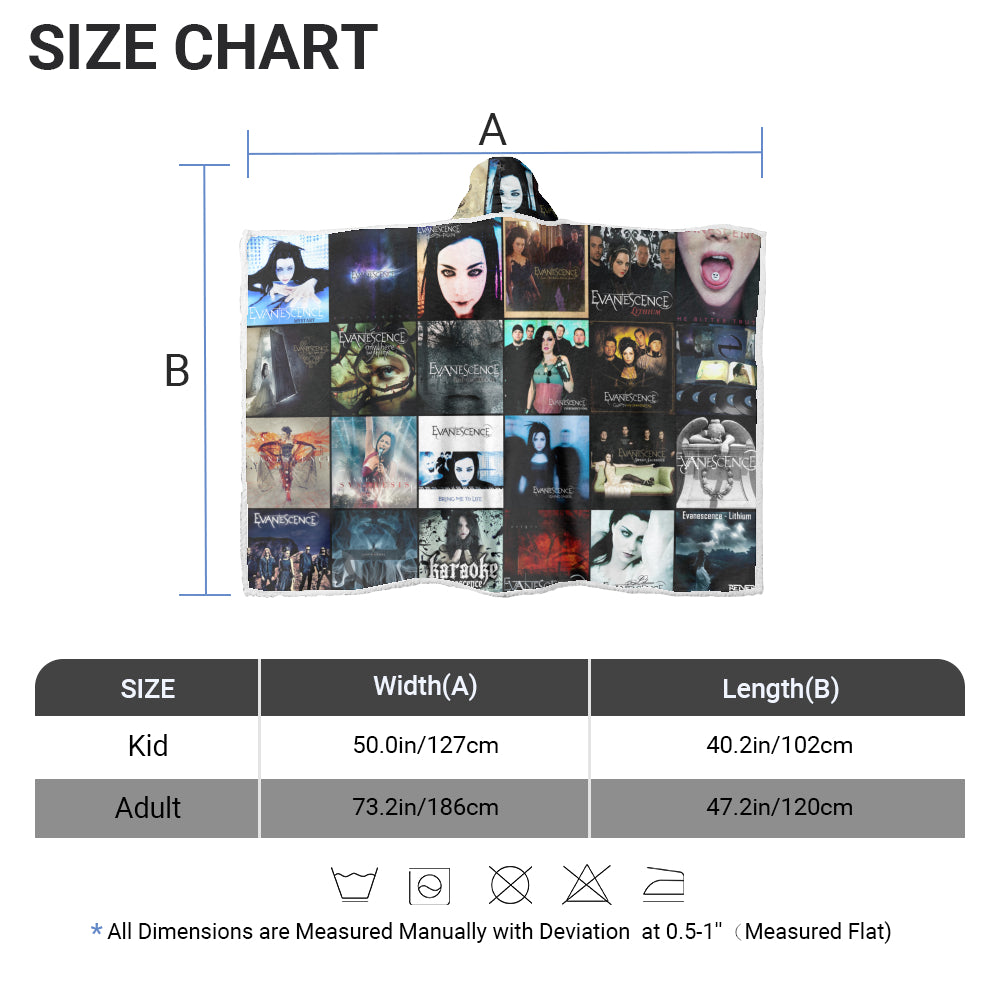 Evanescence Wearable Hooded Blanket – A Dark, Haunting Rock Comfort Piece