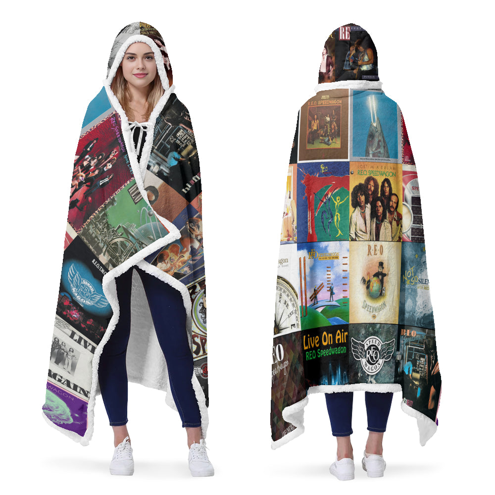 REO Speedwagon Album Art Wearable Hooded Blanket – Classic Rock Fan Gift