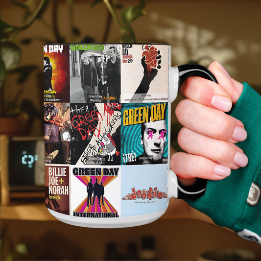 Green Day Accent Mug – Classic Album Cover Collage Gift