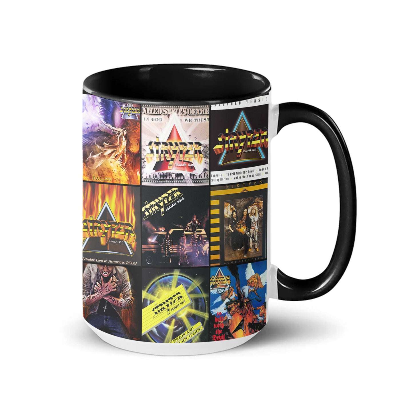 Stryper Accent Mug – Christian Metal Legends Album Collage Gift