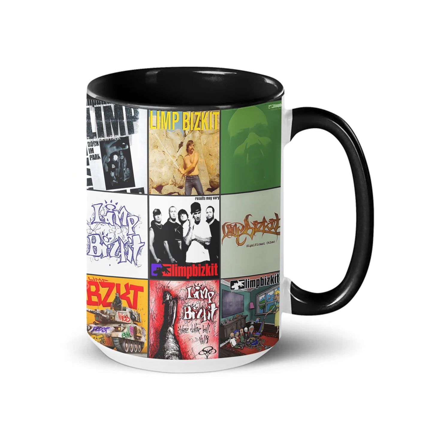 Limp Bizkit Accent Mug – Classic Album Cover Collage Gift for Nu-Metal Fans