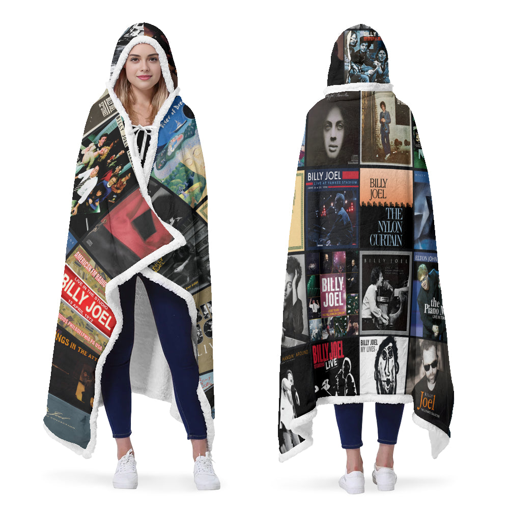 Billy Joel Album Art Wearable Hooded Blanket – Piano Man Fan Gift