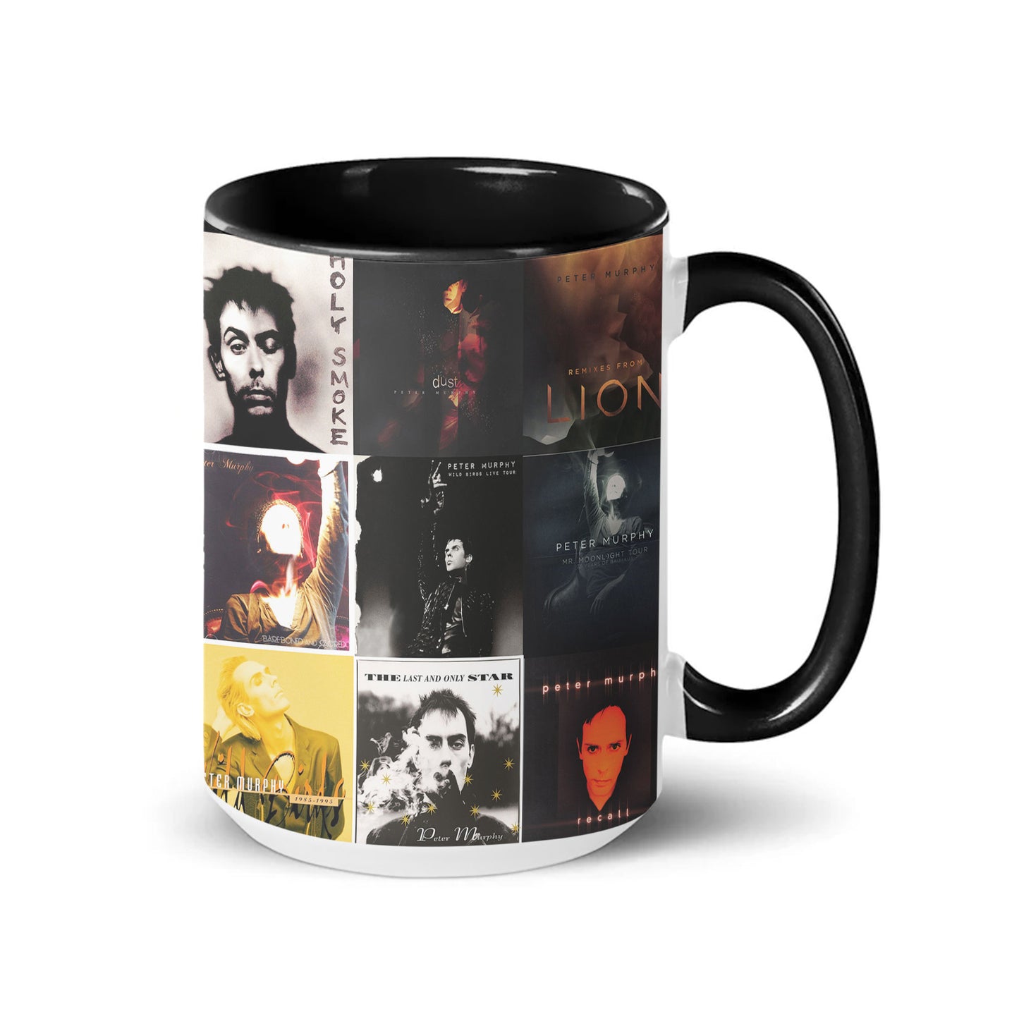 Peter Murphy Accent Mug – Gothic Art Rock Album Collage Gift