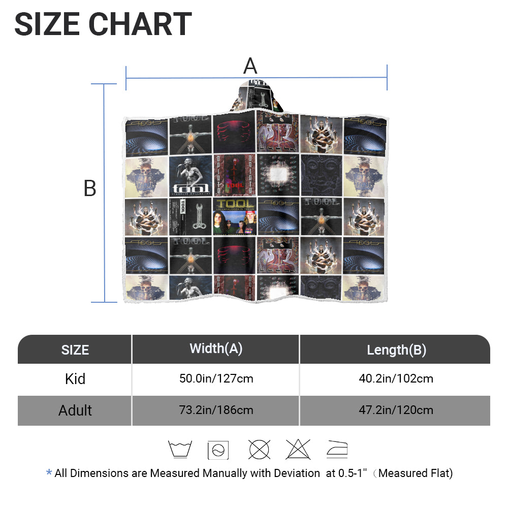 Tool Wearable Hooded Blanket – Iconic Album Cover Collage Cozy Gift