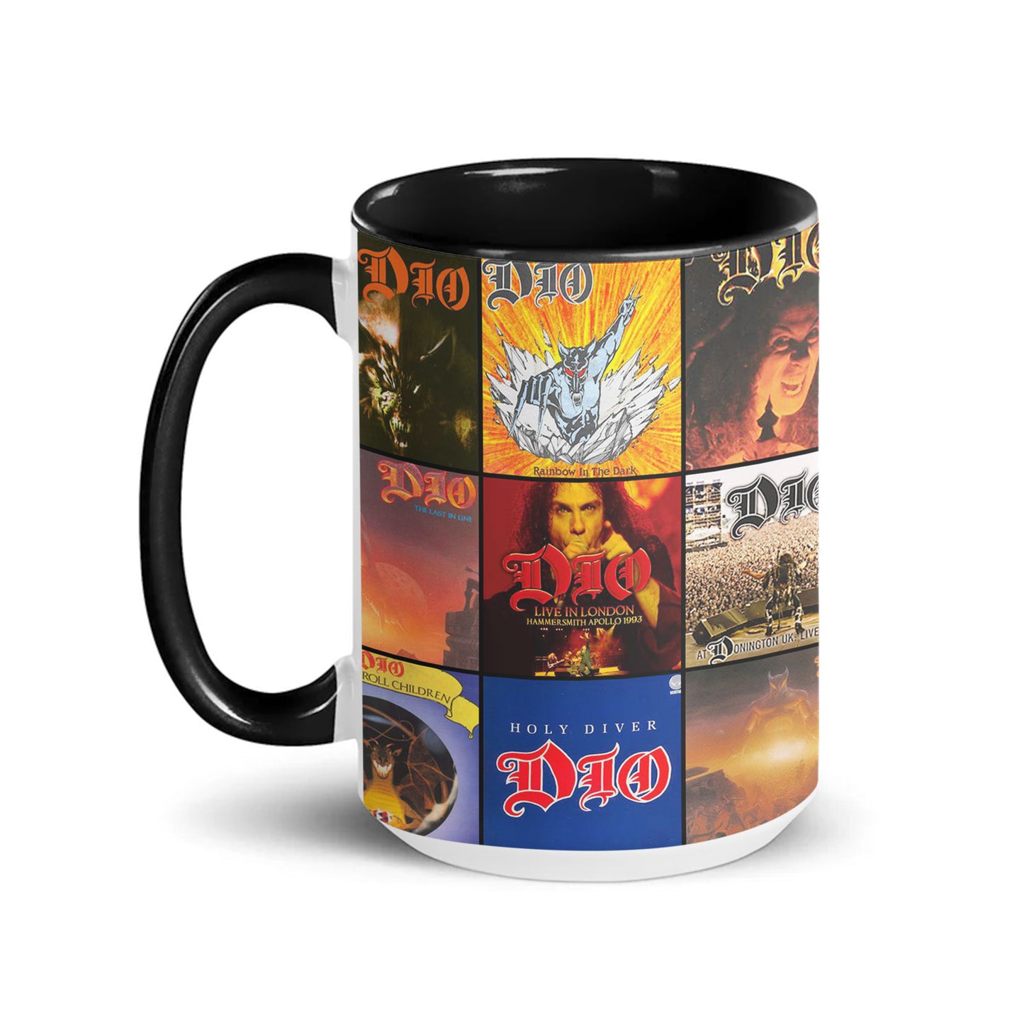 Dio Accent Mug – Heavy Metal Album Cover Collage Gift