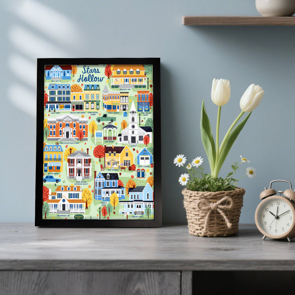 Stars Hollow Map Poster – Gilmore Girls Inspired Wall Art