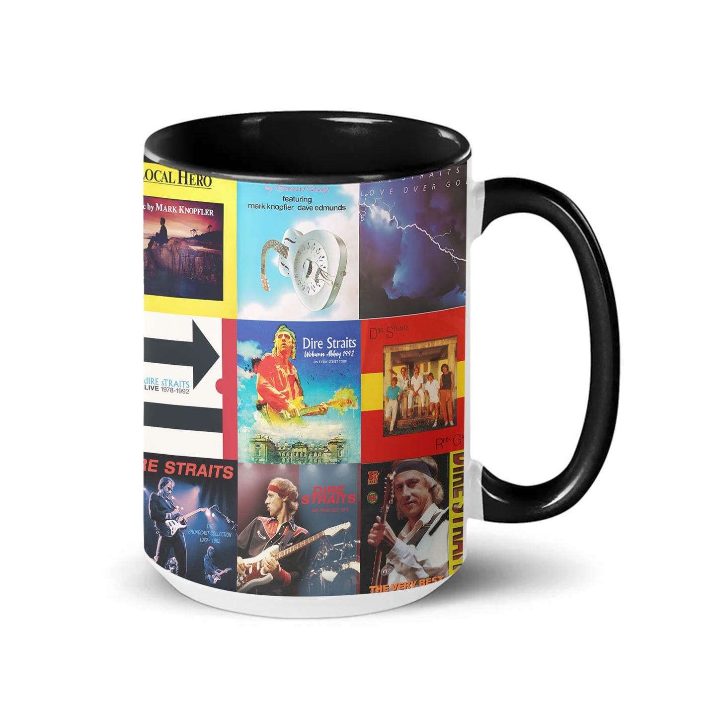 Dire Straits Accent Mug – Classic Album Cover Collage Gift