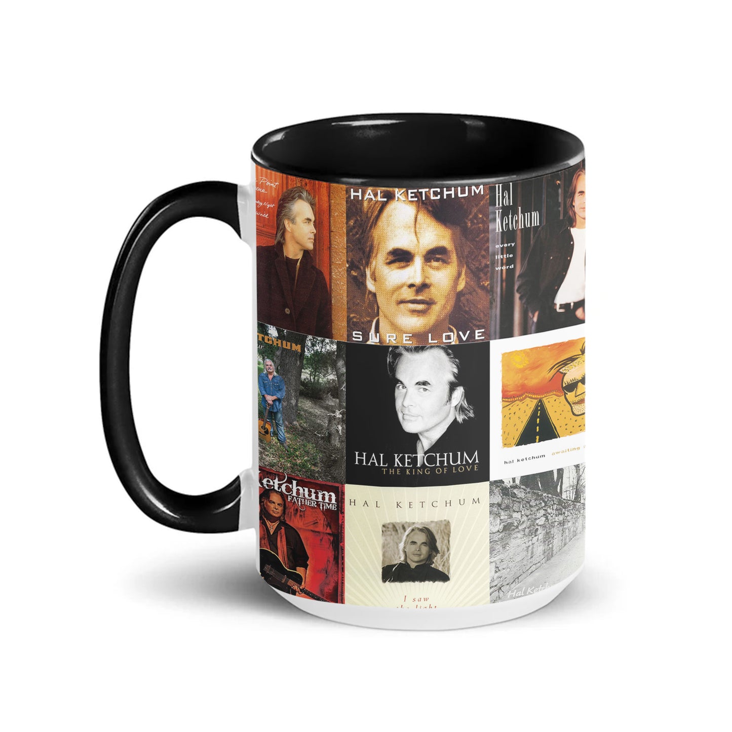 Hal Ketchum Accent Mug – Country Storyteller Album Cover Collage Gift