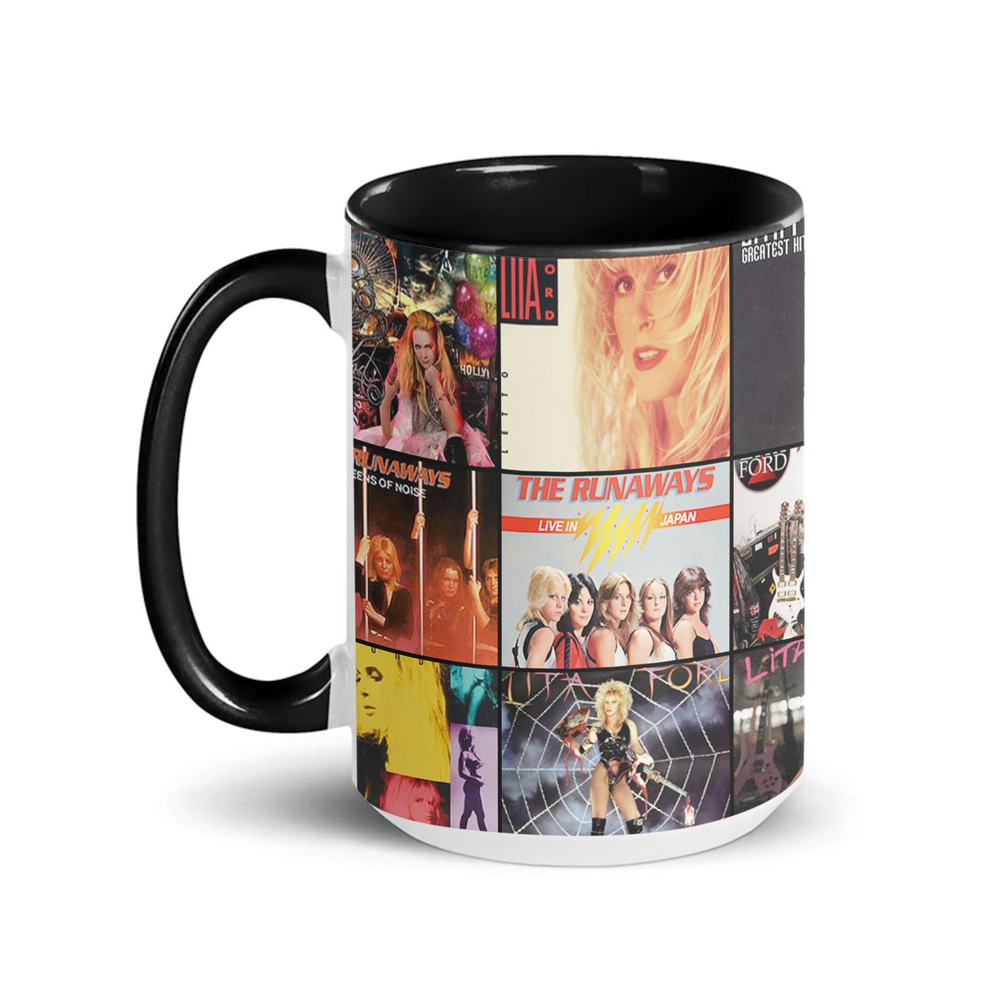 Lita Ford Accent Mug – Rock Queen Album Cover Collage Gift