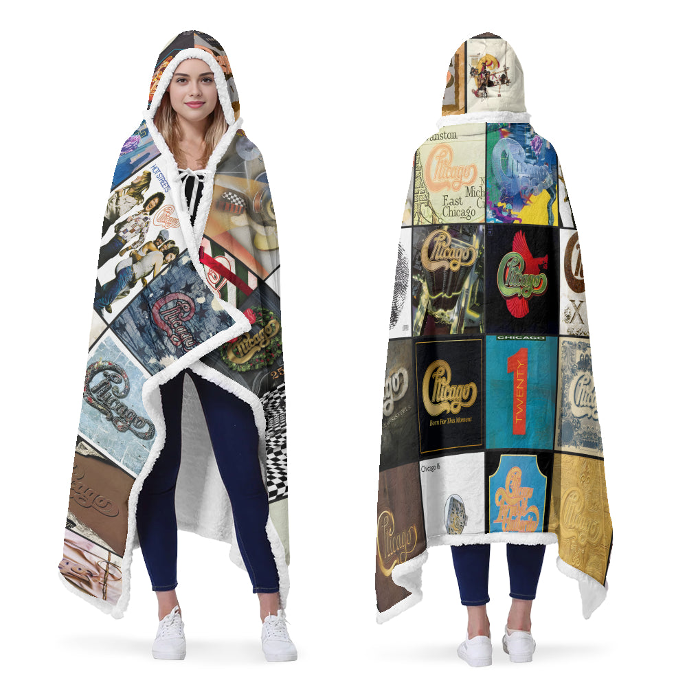 Chicago Album Art Wearable Hooded Blanket – Classic Rock Fan Gift