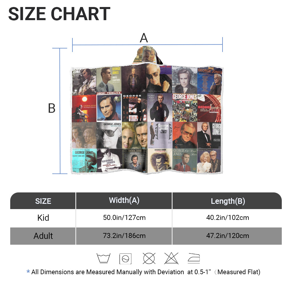 George Jones Wearable Hooded Blanket – Classic Country Warmth You Can Wear