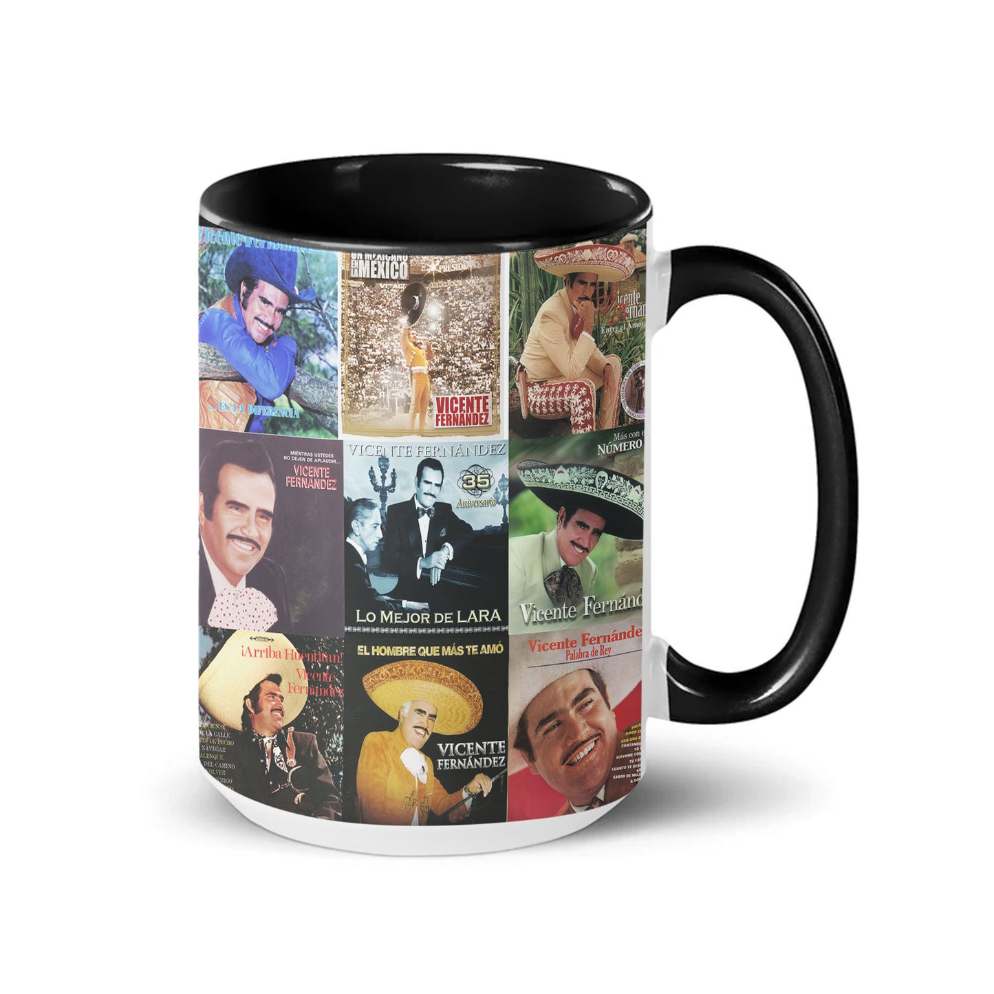 Vicente Fernández Accent Mug – Ranchera Legend Album Collage Gift
